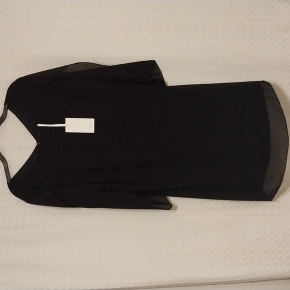 NWT Grace Karin black dress w/sheer overlay & 3/4 slit sleeves size L - Picture 2 of 9